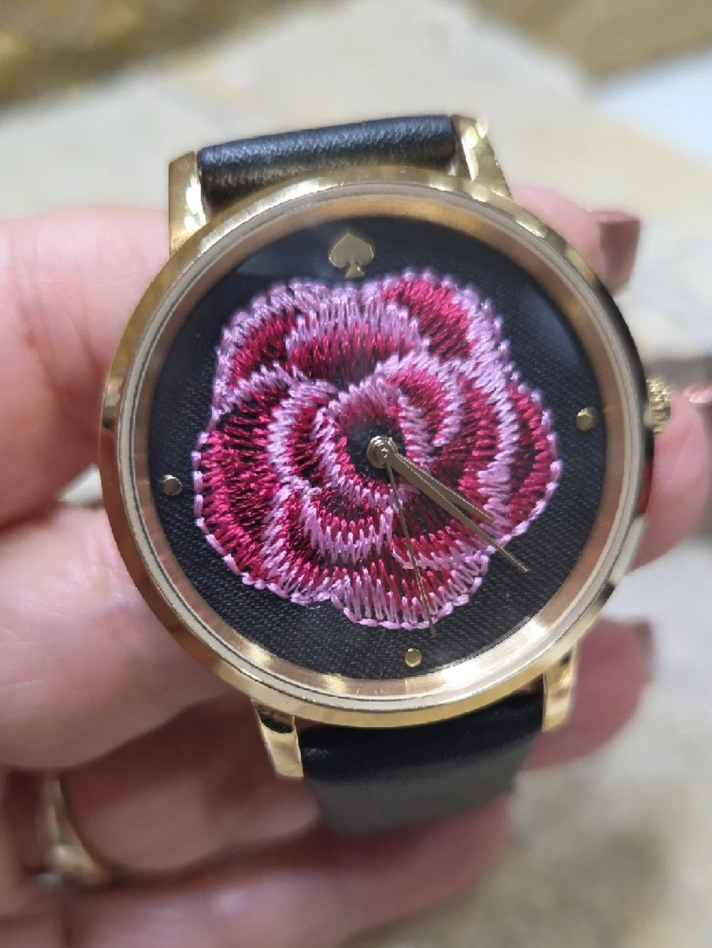 Women Kate Spade NY WatchModel - KSW1459 with Pink Embroidered Flower Dial - Picture 4 of 8